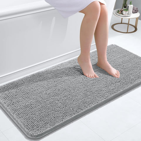 OLANLY Bathroom Runner Rugs 47x20, Extra Soft Absorbent Chenille Bath Rugs