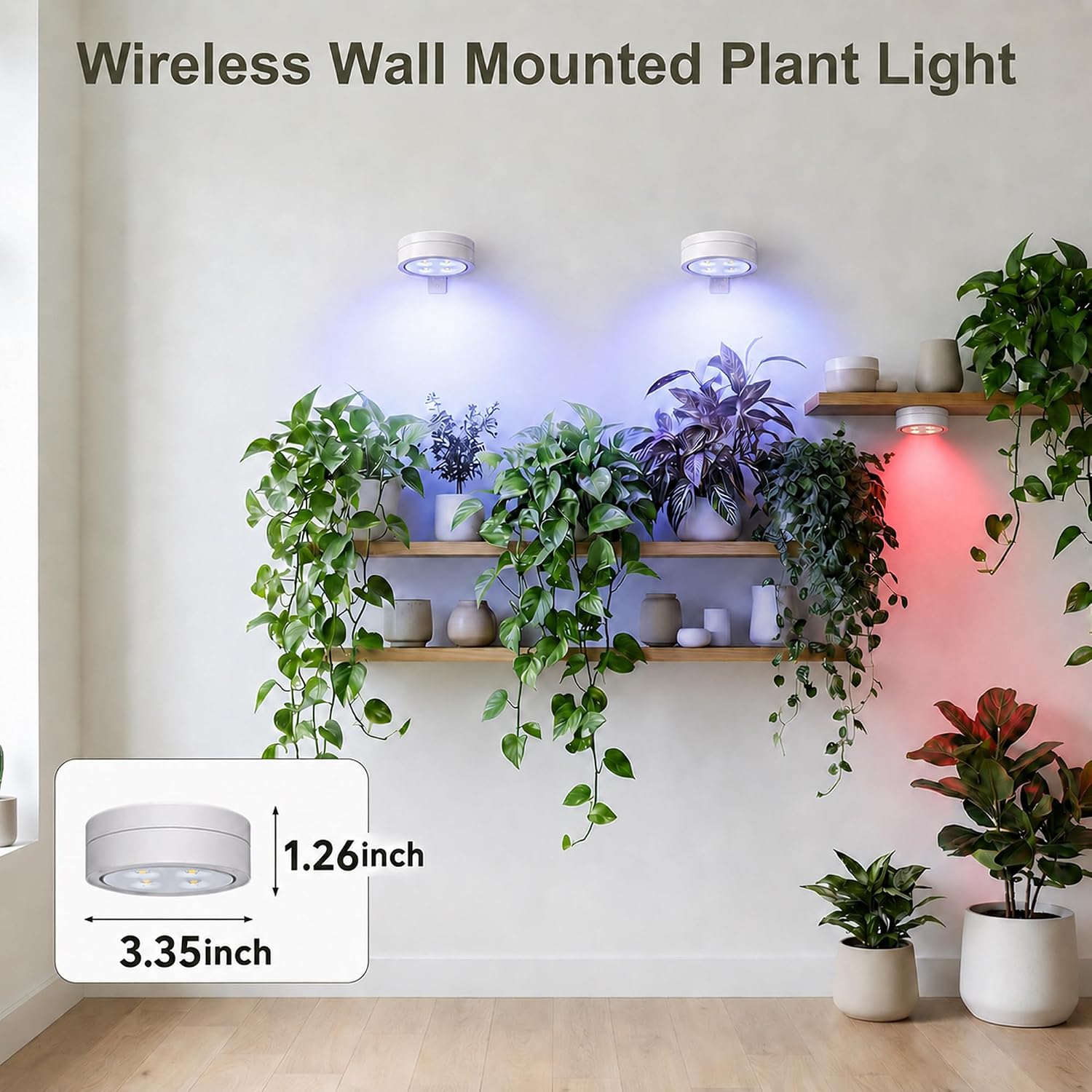 6 PC Rechargeable Grow Lights for Indoor Plants, Battery Powered Grow Light