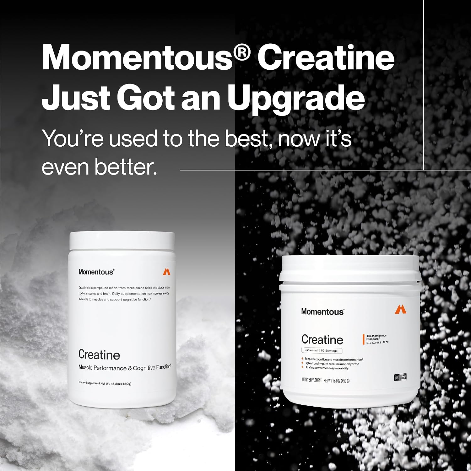 Momentous Creatine Monohydrate Powder, 5g per Serving, Unflavored