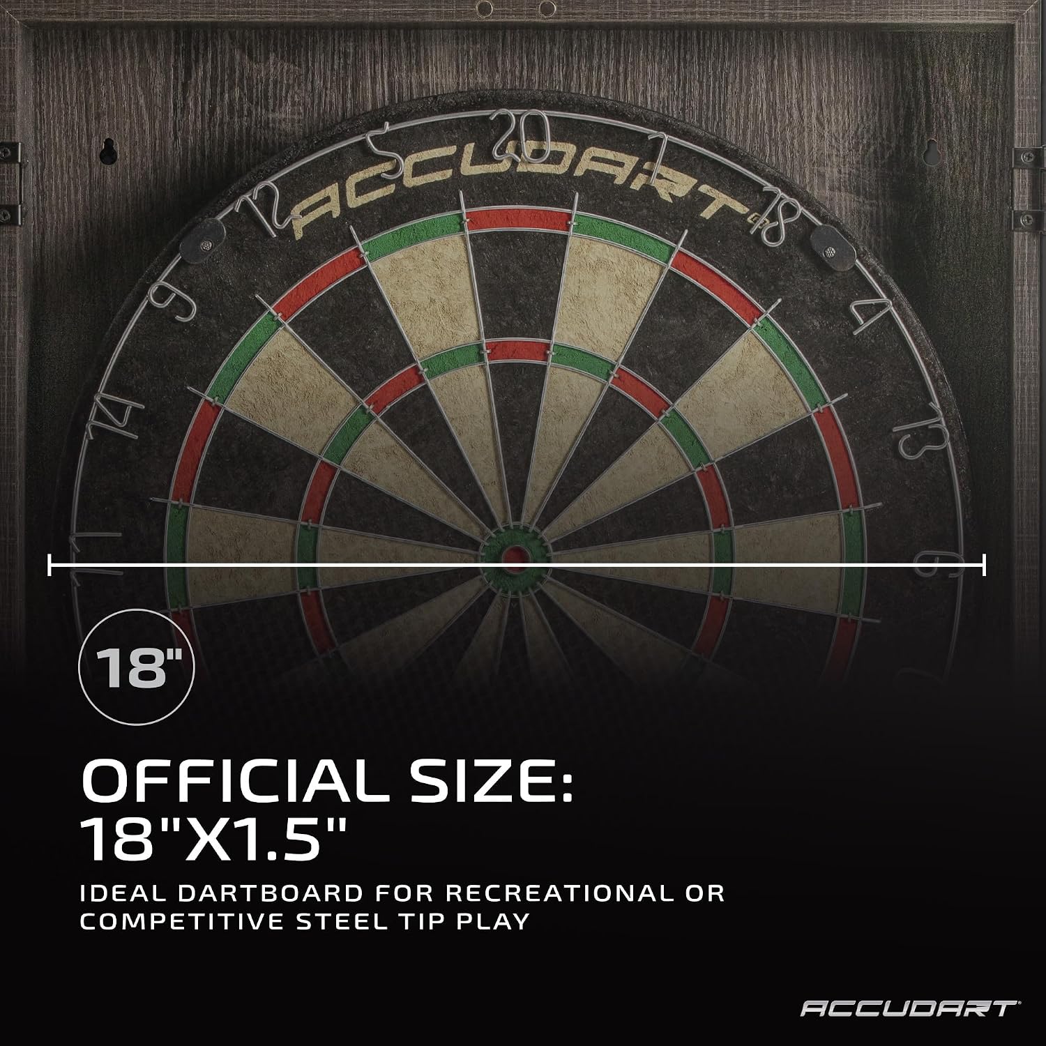 Accudart Armada Bristle Dartboard Cabinet Set, 18-Inch
