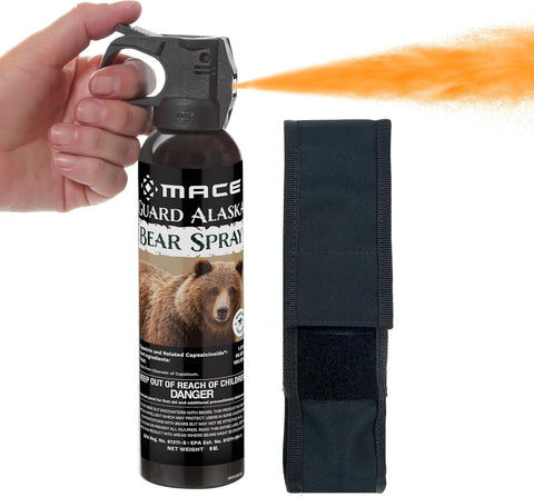 Mace Bear Spray - Guard Alaska Bear Deterrent Self Defense Spray, EPA Registered, 9 oz, Max Strength 20% OC, Up to 40ft Range, Great for Hiking, Camping, Hunting