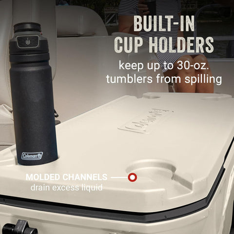 Coleman Classic Series Insulated Portable Rolling Cooler with Wheels, Leak-Resistant Outdoor Hard Cooler Keeps Ice up to 5 Days