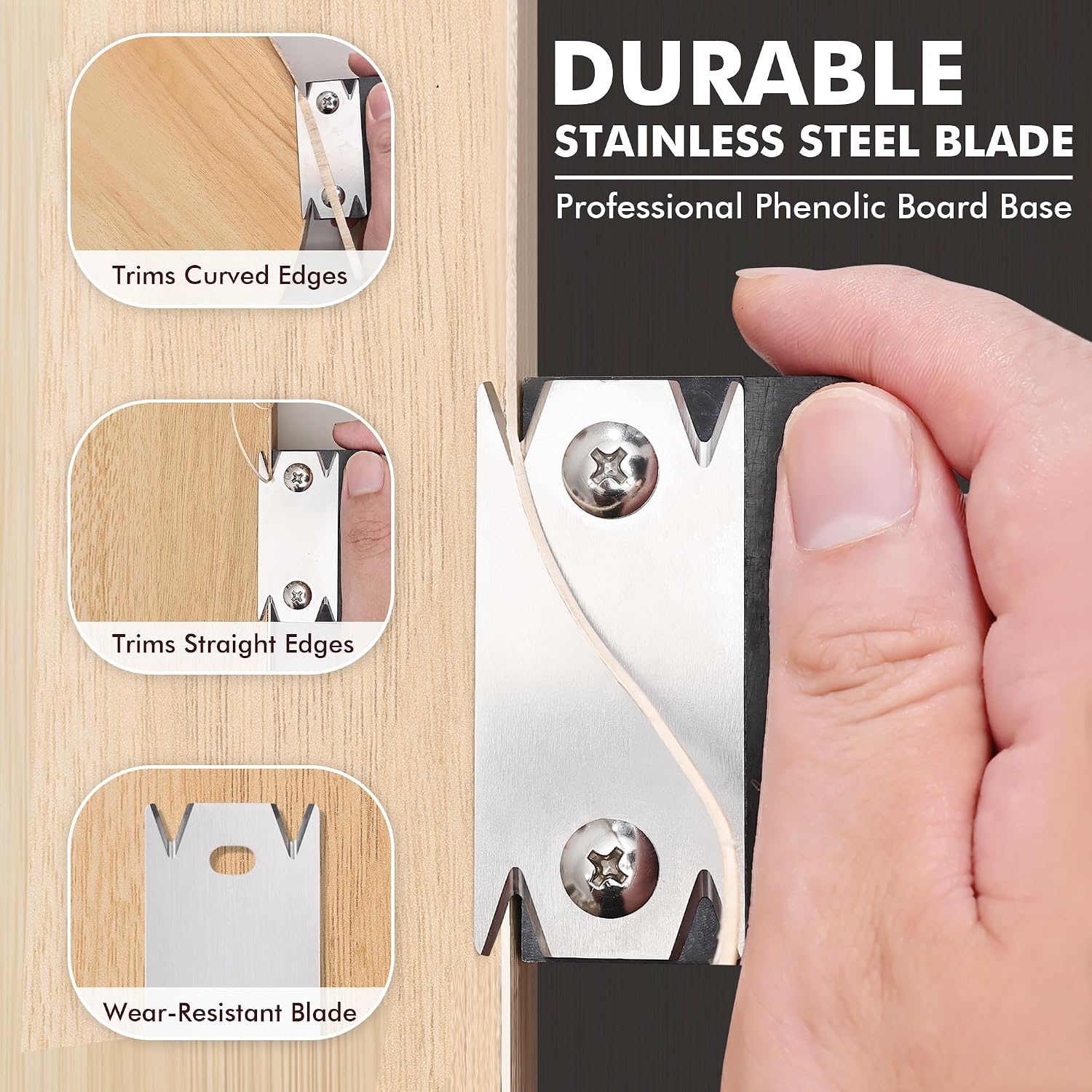 NECAMOCU Edge Banding Trimmer, Upgraded Mini Edge Band Trimmer & Cutter