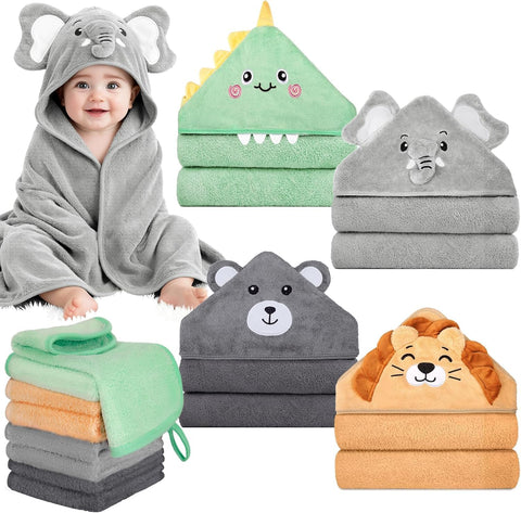 12 PCS Baby Bath Towels Set, Baby Towels for Newborn Bath Essentials