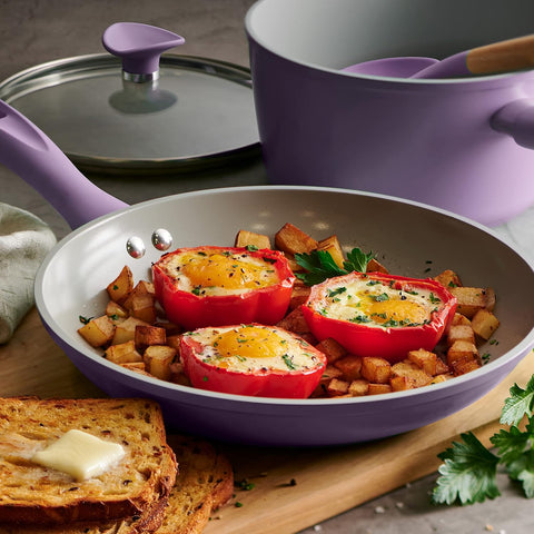 Tramontina Solara 14-Pc Ceramic Non Stick Pots and Pans Set with Lids