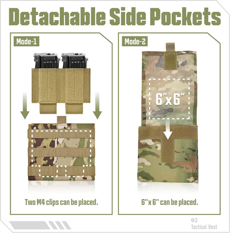 GFIRE Tactical Vest, Quick Release Lightweight Breathable Vest for Training
