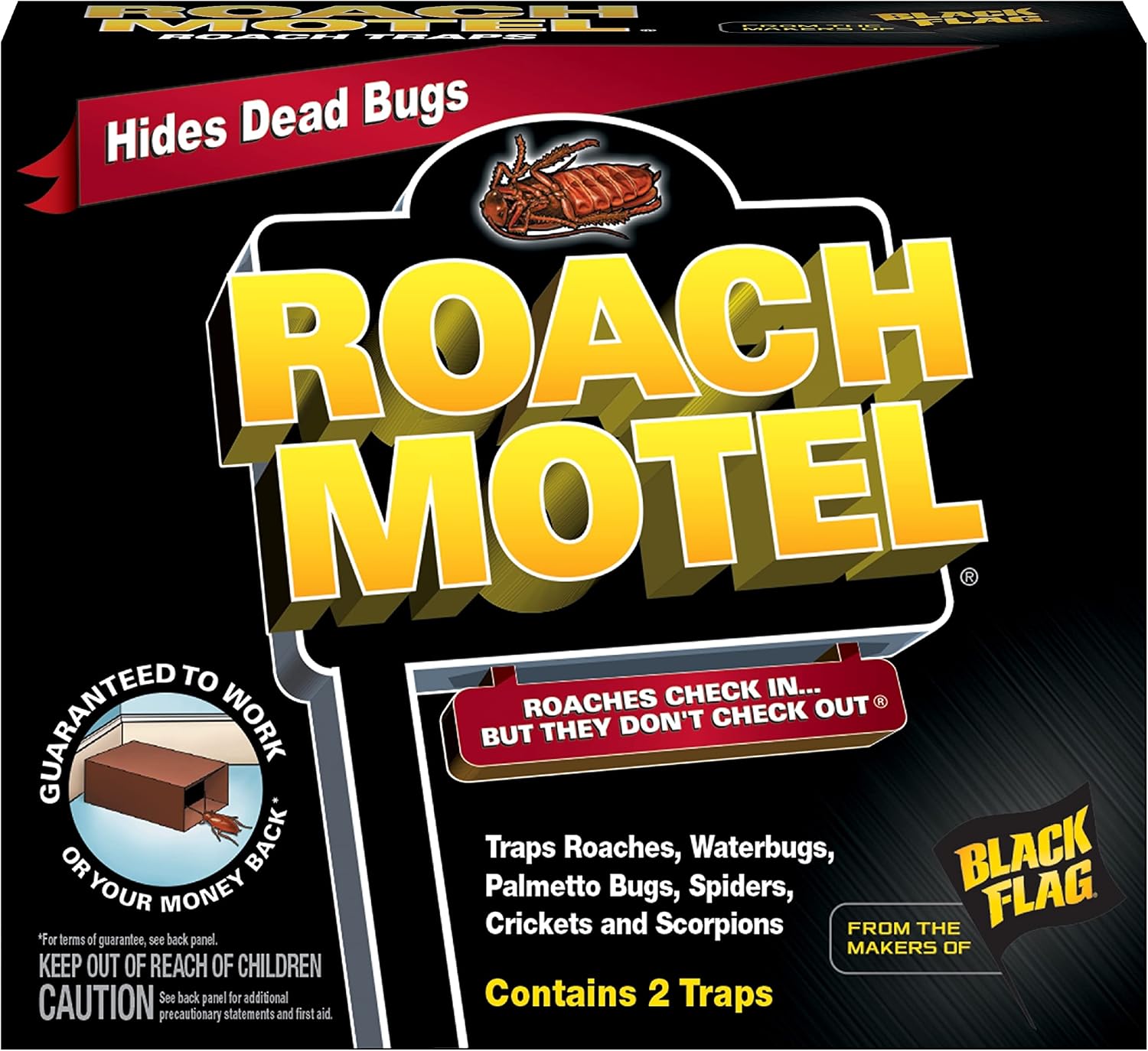 Roach Motel Traps 2 Count, Contains No Pesticides, Hides Dead Bugs, 12 Pack