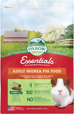 Oxbow Essentials Adult Guinea Pig Food, Timothy Hay Pellets, USA, 10 lb