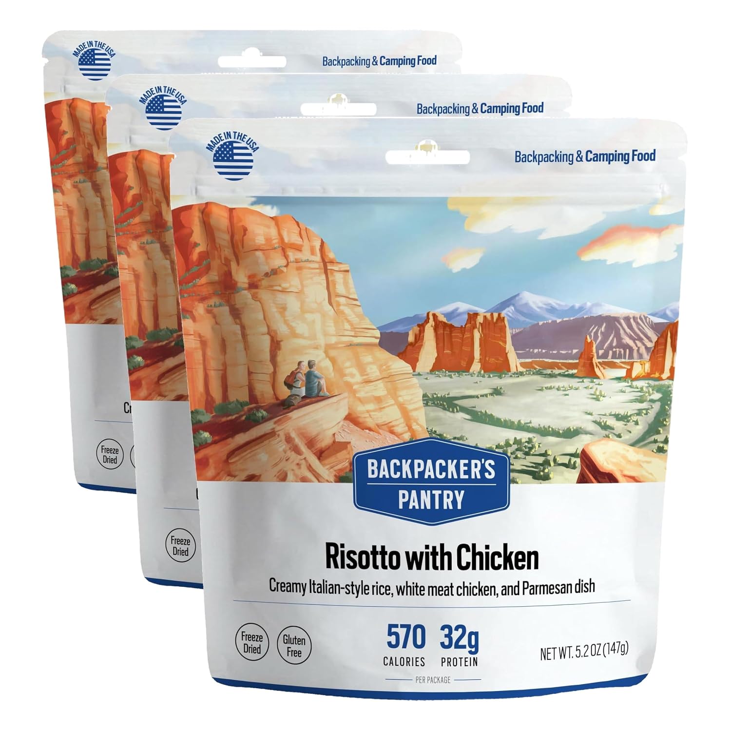 Backpacker's Pantry Risotto with Chicken | Freeze Dried Backpacking & Camping Food, 1 Count (Pack of 3)