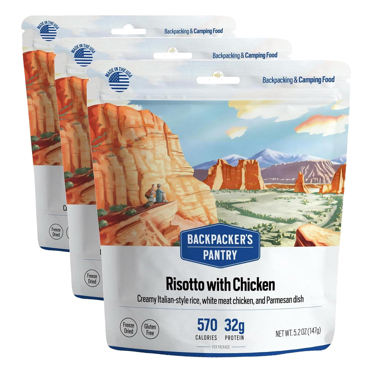 Backpacker's Pantry Risotto with Chicken | Freeze Dried Backpacking & Camping Food, 1 Count (Pack of 3)