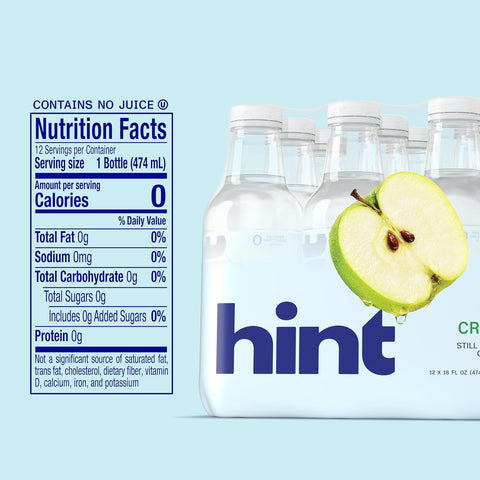 Hint Flavored Water Zero Sugar 0 Calories - Crisp Apple (12 pack)