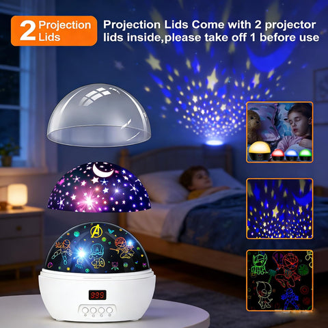 MOKOQI Kid Light Projector Superhero Toys for Boys 5-7 Avengers Night Light