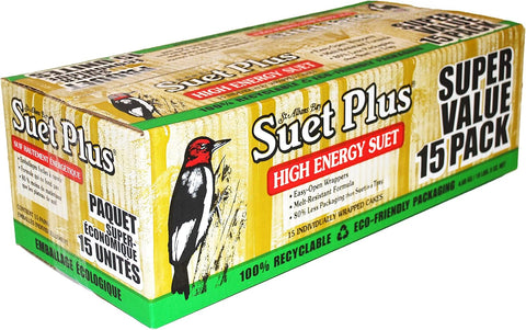 ST. ALBANS BAY SUET PLUS Bird Suet Variety Packs | 11 oz. Bird Suet Cakes | (High Energy, 8 Pack)