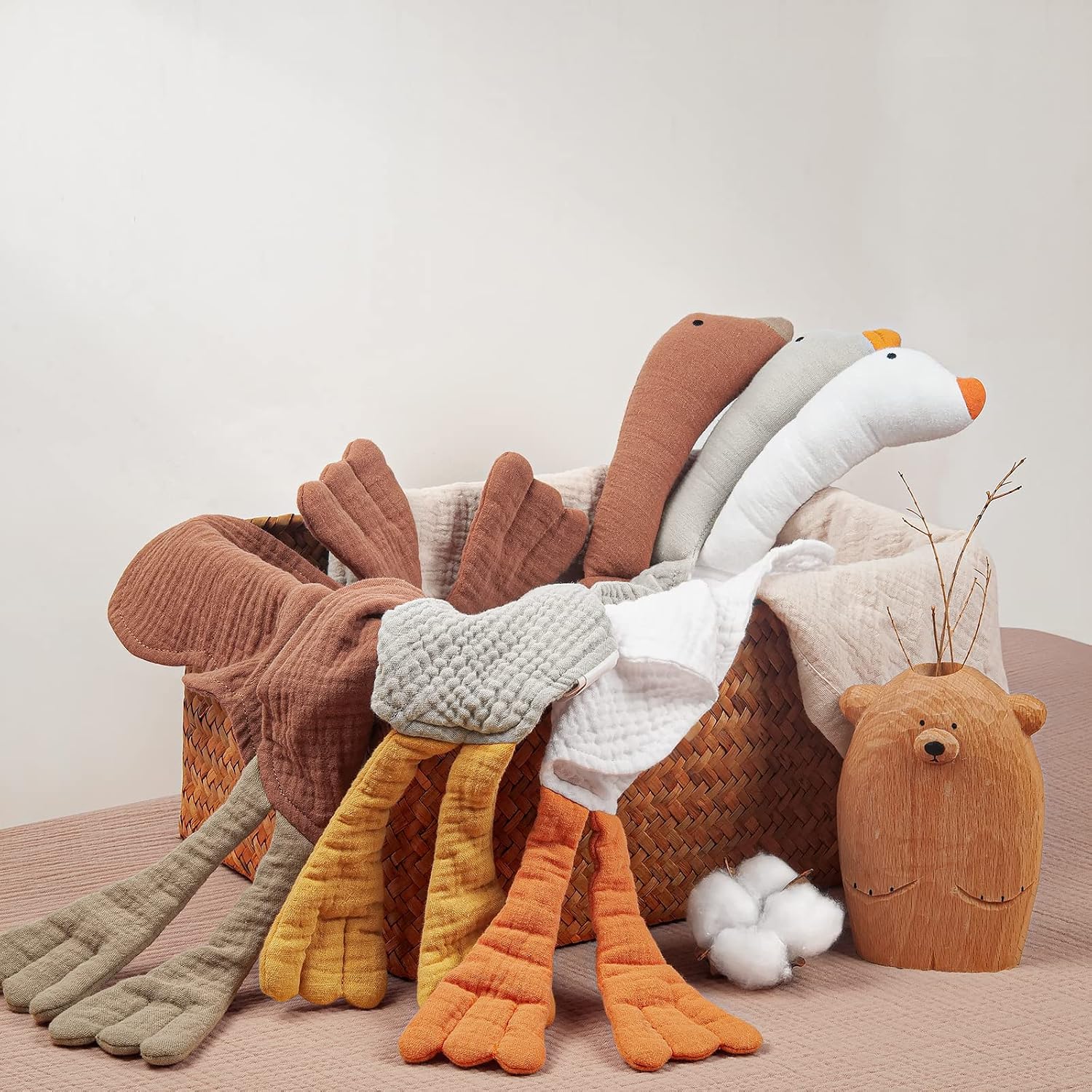 lulumoon Muslin Baby Security Blanket: Soft Goose Lovey for Self-Soothe
