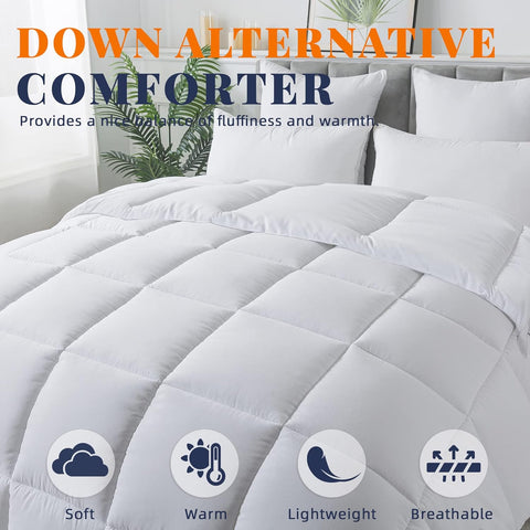 Down Alternative Comforter White King Size - All Season Duvet Insert