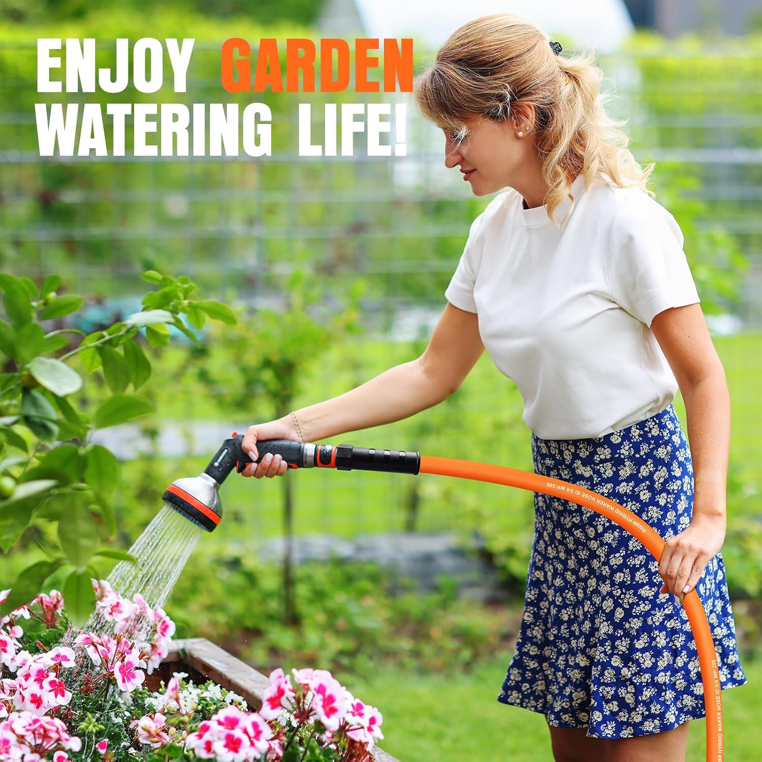 Garden Hose 6 ft x 5/8", NON-EXPANDING Flexible Water Hose, Kink Resistant Lightweight Hybrid Hose, Leakproof Yard Hose with Male to Female Fittings