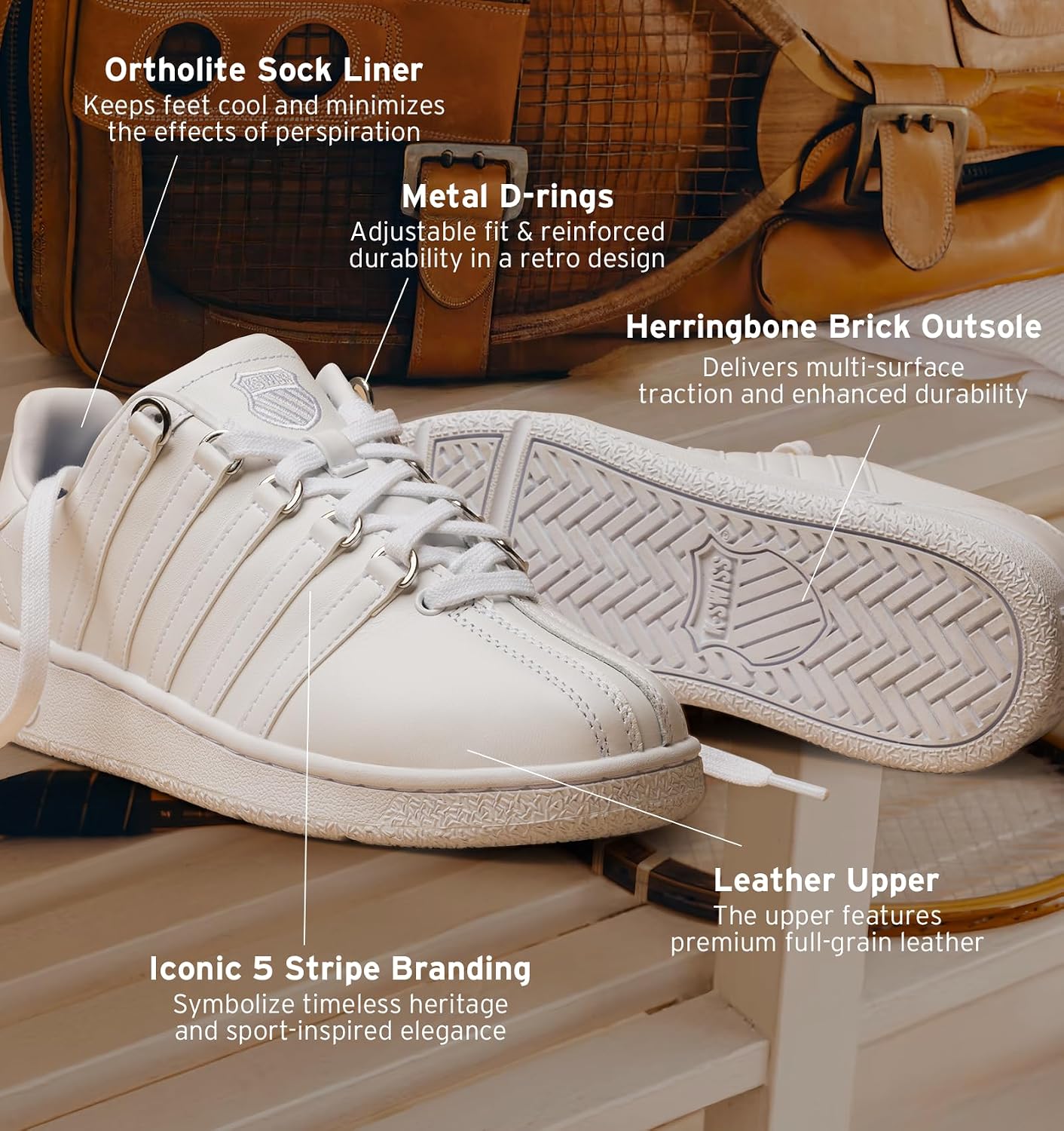K-Swiss Women's Classic VN Leather Sneaker
