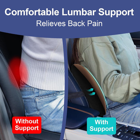 BYMECOST Cooling Lumbar Support Pillow for Car,Memory Foam Car Back Cushion