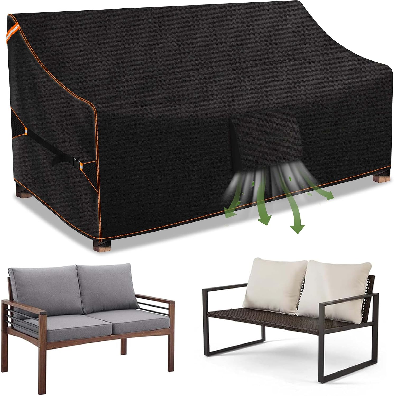 Patio Furniture Couch Cover 2-Seater Outdoor Sofa Cover Waterproof