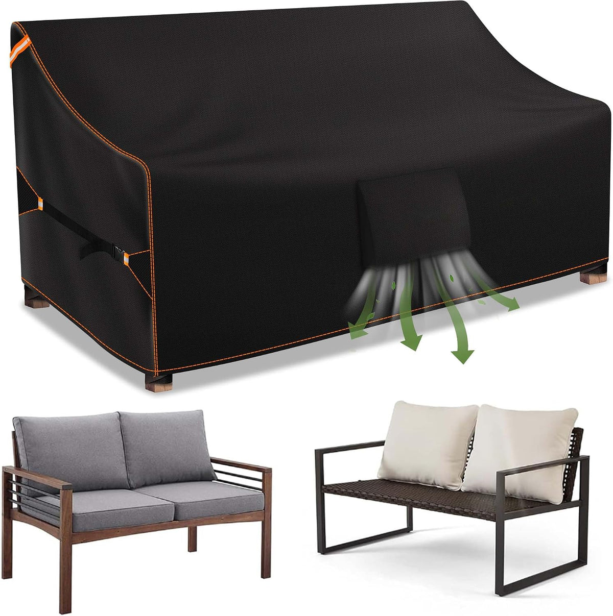 Patio Furniture Couch Cover 2-Seater Outdoor Sofa Cover Waterproof