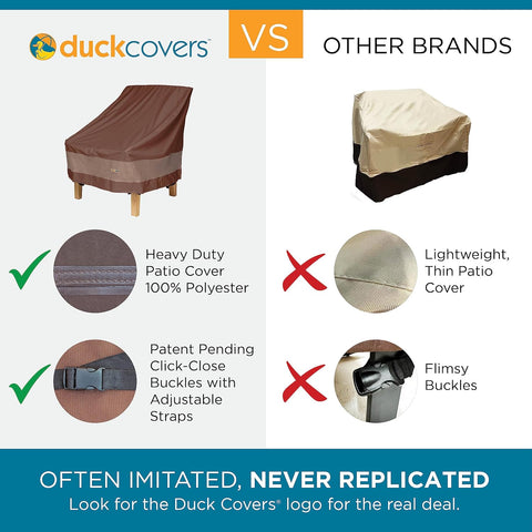Duck Covers Ultimate Waterproof 127 Inch Rectangular/Oval Patio Table with Chairs Cover