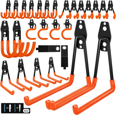 28 Pack Garage Hooks Heavy Duty with Non Slip PVC Coating
