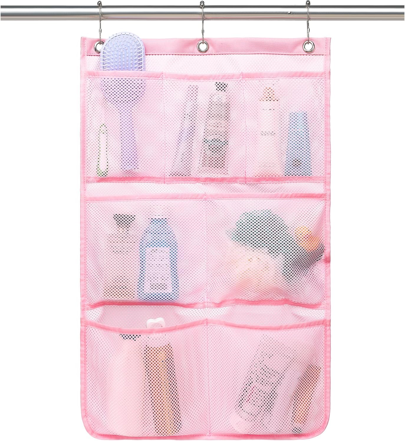 Fammart Mesh Shower Caddy Hanging, Quick-Drying Shower Organizer with 7 Pockets, Portable Bathroom Organizers and Storage for Shampoo, Soap, Loofah, Travel, and Cruise Essentials