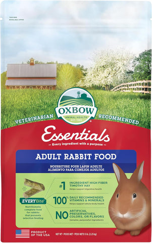 Oxbow Essentials Adult Rabbit Food, Timothy Hay Rabbit Pellets, USA, 5 lb