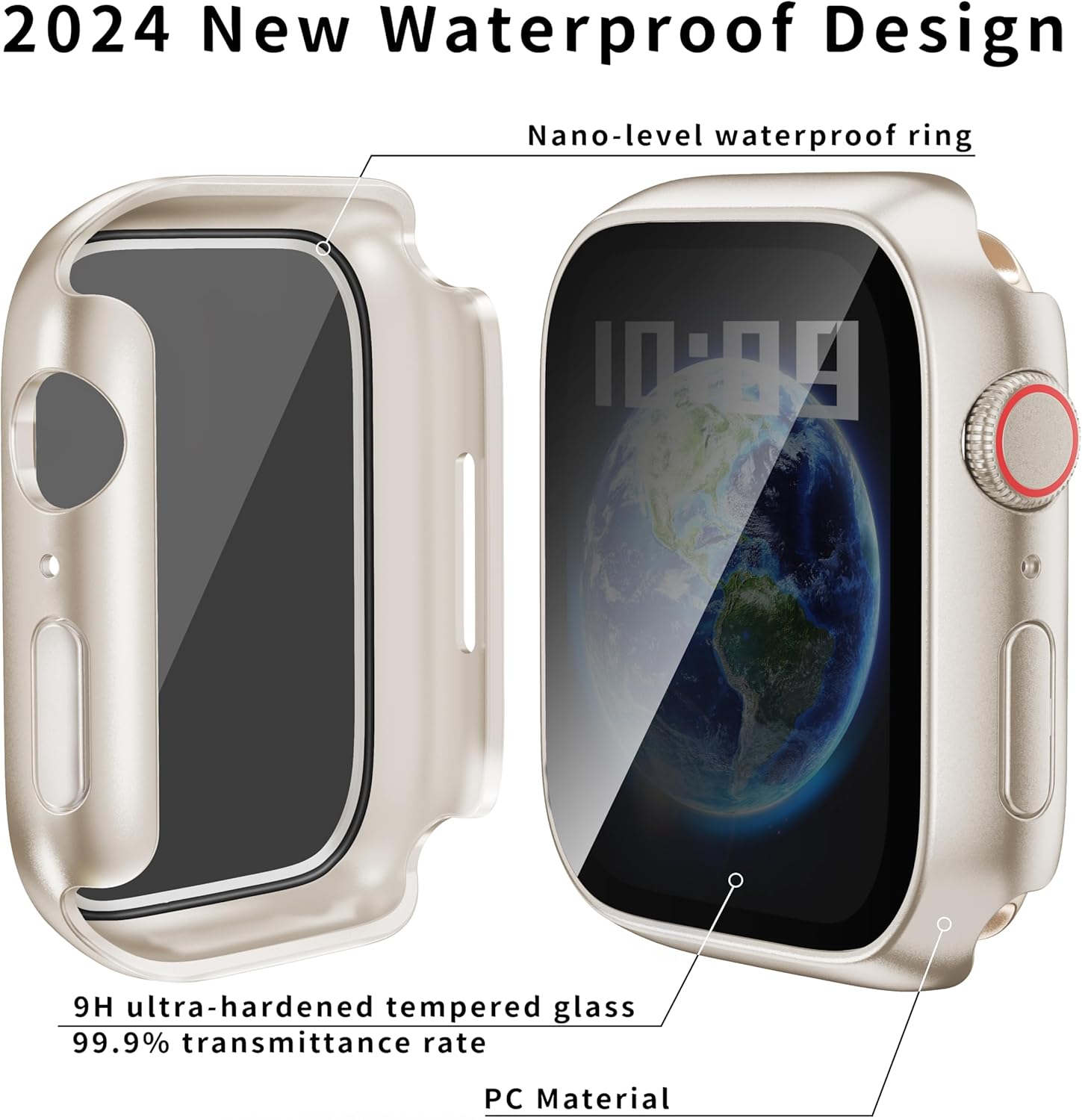 Privacy Case with Screen Protector for 44mm Apple Watch SE3 2 1