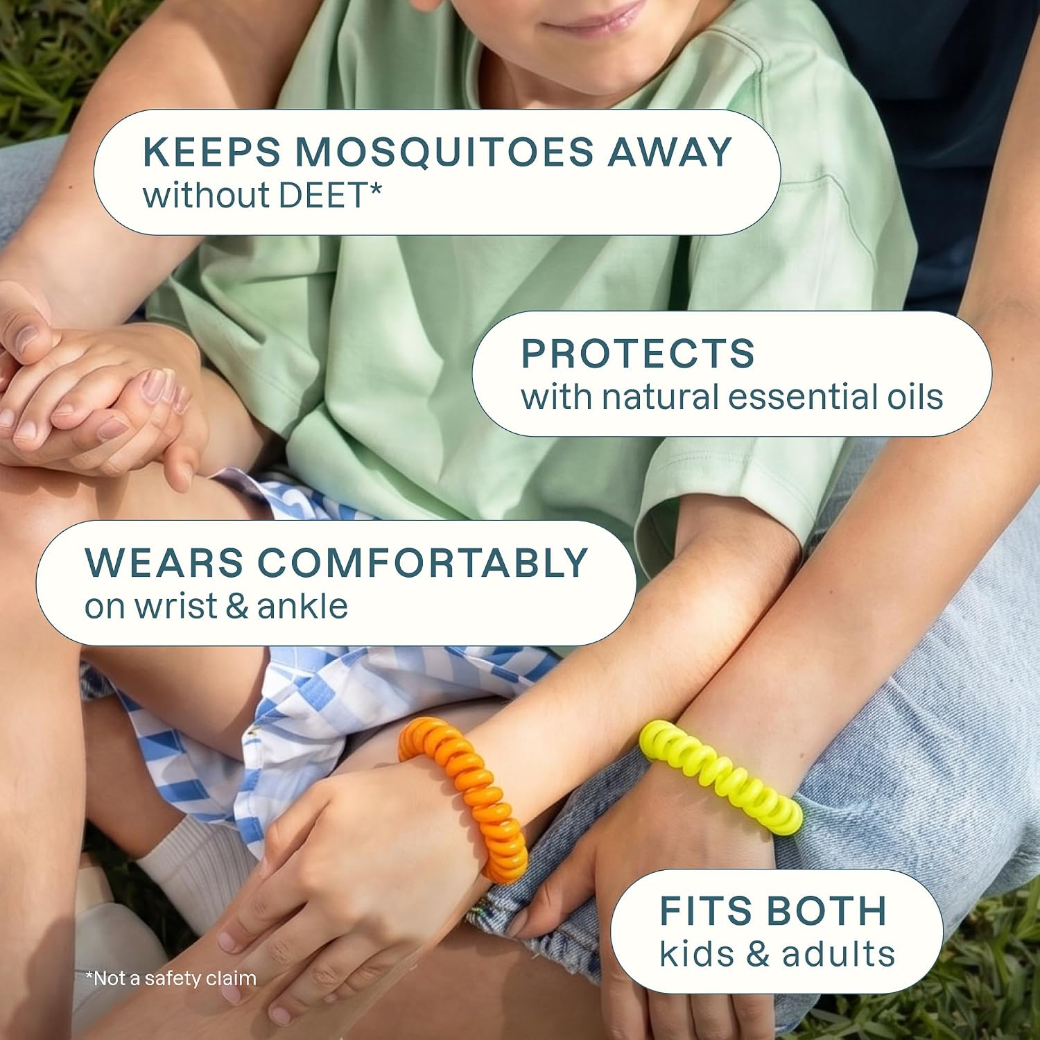 Cliganic Mosquito Repellent Bracelets for Kids & Adults, Natural, 10 Pack