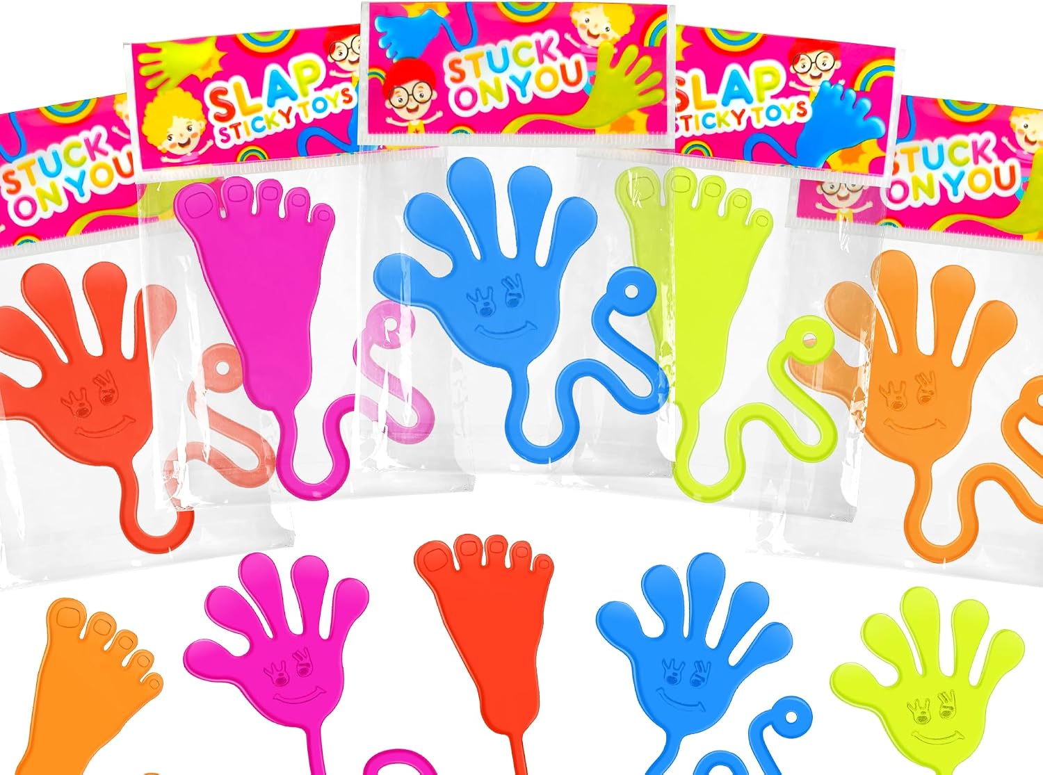 Party Favors Goodie Bag Stuffer Fillers for Kids (30 PCS), Large Sticky Hands & Feet for Birthday Pinata, Classroom Students Non Candy Treats Prizes Supplies Toys Gifts for Toddlers Boys Girls