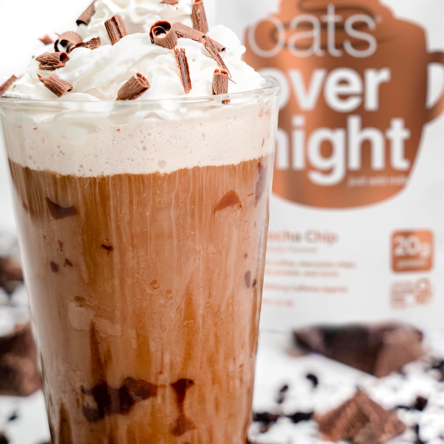 Oats Overnight Mocha Chip – High Protein Oatmeal, 2.7 oz, 24 Pack