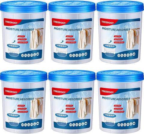 6 Pack Moisture Absorbers for Closet, 18 oz Humidity Absorber Bucket