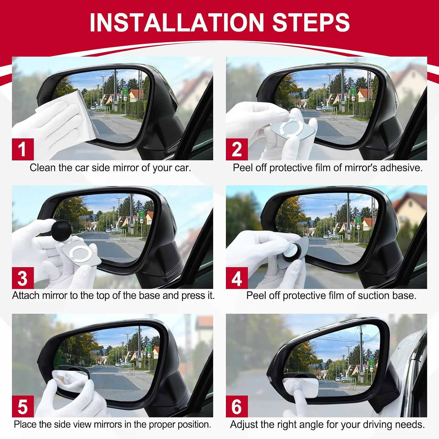 LivTee Blind Spot Car Mirror, HD Glass Frameless Convex Side Mirror Blindspot, Wide Angle Rear View Mirrors for SUVs, Trucks and RVs - Car Accessories