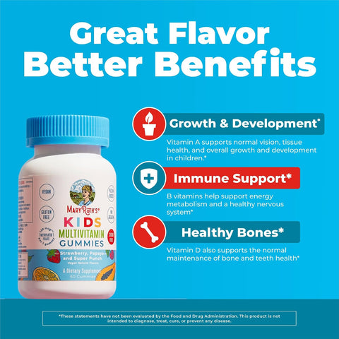 MARYRUTH'S Kids Multivitamin Gummies, Sugar Free, 2 Month Supply, Ages 4+
