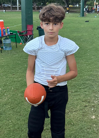 COOLOMG Youth Football Padded Shirt Chest Rib Protector