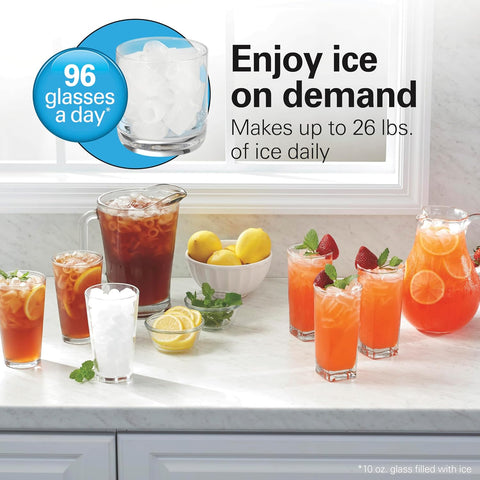 Hamilton Beach Bullet Countertop Ice Maker Machine, Makes 2 Sizes