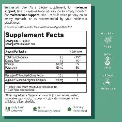 EcoNugenics PectaClear Detox Supplement – 180 Capsules