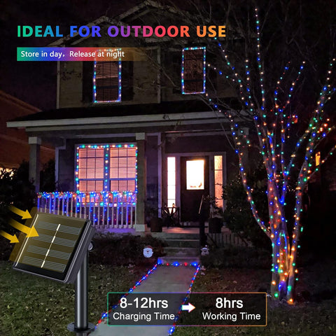 JMEXSUSS 4 Pack Solar Fairy Lights, Each 33ft 100 LED, Multicolored