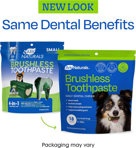 Ark Naturals Brushless Toothpaste Dog Dental Chews - Medium Breeds (18 ct)