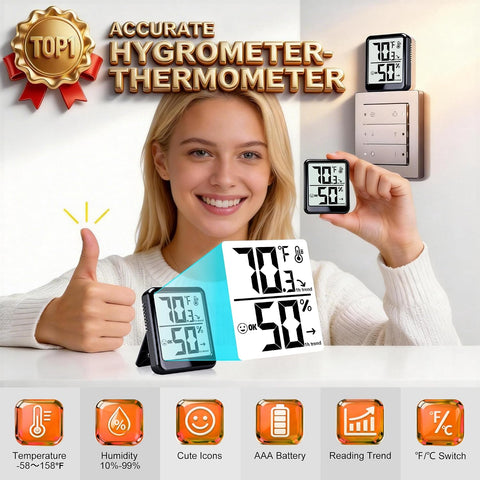 Room Thermometer Indoor Hygrometer Digital Humidity Meter