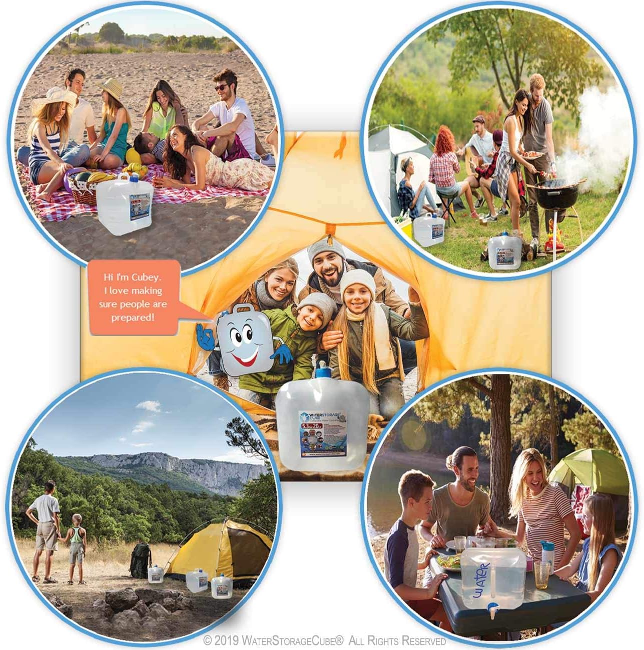 WaterStorageCube Collapsible Water Container with Spigot (2.6 Gal (1-Pack))