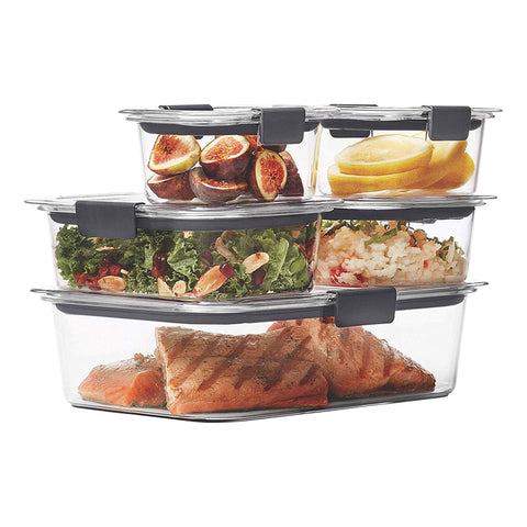 Rubbermaid Brilliance Leak-Proof Food Storage Containers with Airtight Lids, Clear