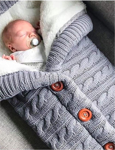 XMWEALTHY Unisex Infant Swaddle Blankets Soft Thick Fleece Knit Baby Girls Boys Stroller Wraps (Baby Grey1)
