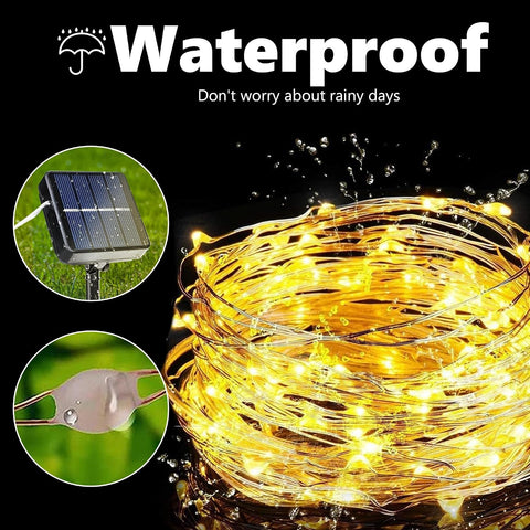 Joomer Solar Fairy Lights, 4Pack Total 104FT 320LED Lights, Warm White