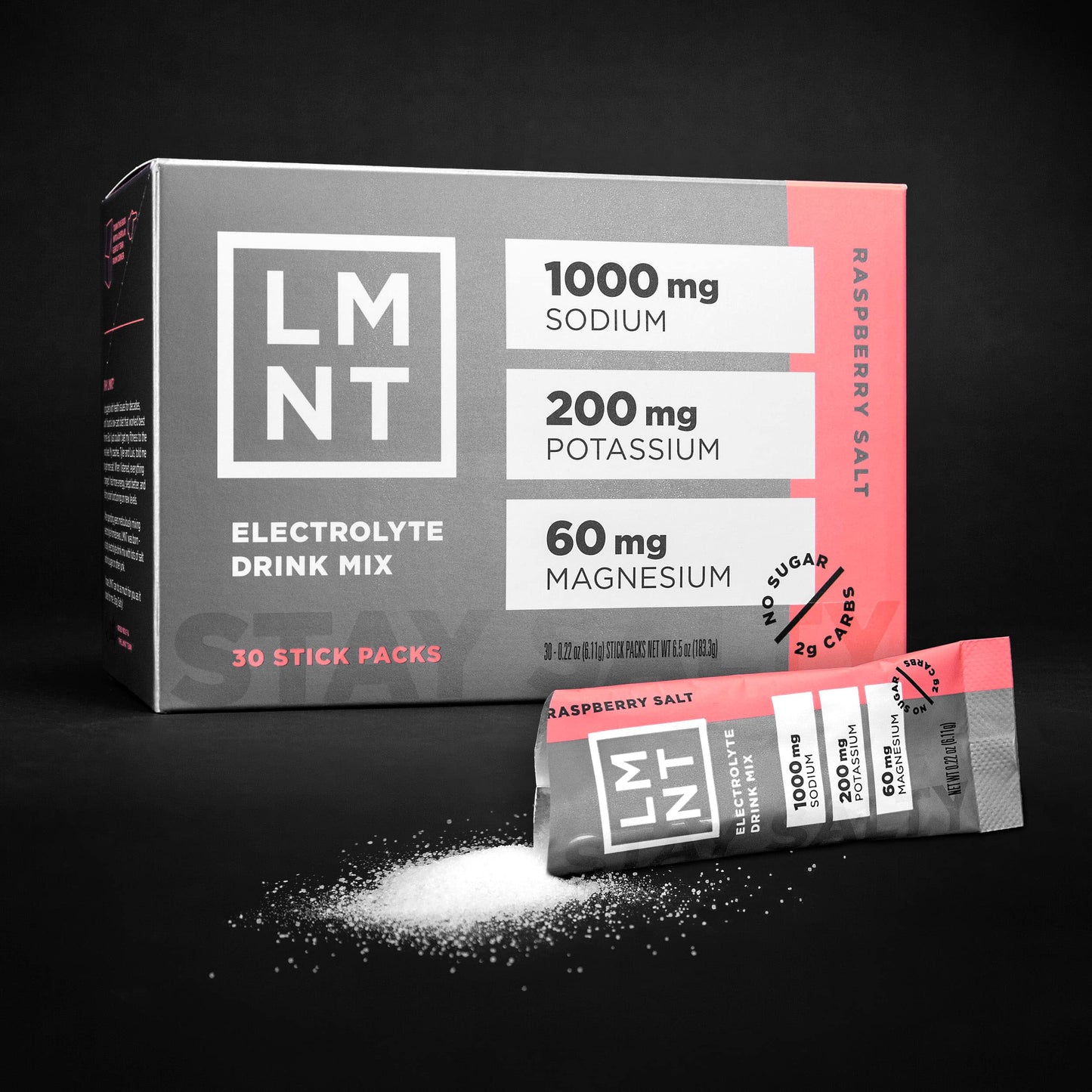 LMNT Zero Sugar Electrolytes - Raspberry Salt | Drink Mix | 30 Count