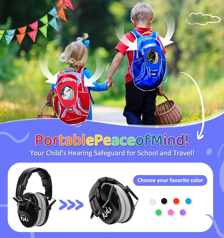 PROHEAR 032 Noise Cancelling Headphones for Kids, 25dB Noise Reduction, Adjustable Sensory Ear Protection Muffs for Autism, Concerts, Fireworks, Monster Truck Shows & School – Black