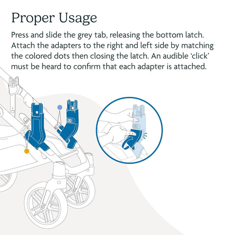 UPPAbaby Lower Adapter for Vista - Fits RumbleSeat V3, Bassinet, Aria, Mesa