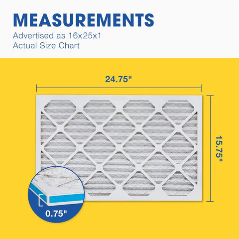 Aerostar Air Filter 16x25x1 MERV 13 AC Filter, HVAC, Furnace Filter, 6 Pack