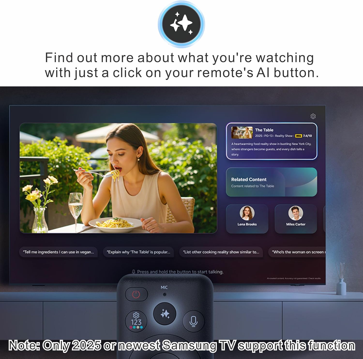 Replacement Solarcell Remote for Samsung Smart TV Remote w/AI YouTube